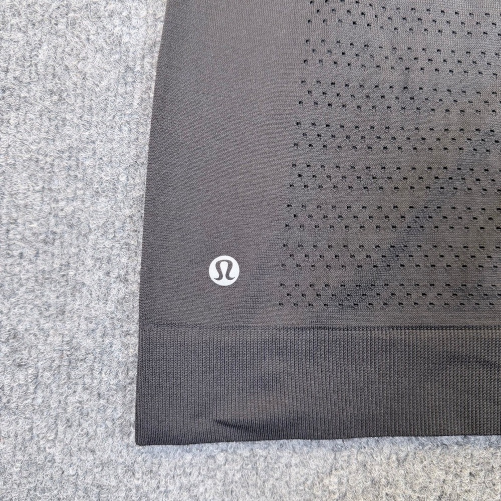 Lululemon Train to Be Tank Top Black Mesh Seamless Training Shirt‎ Sz 10 #2827
